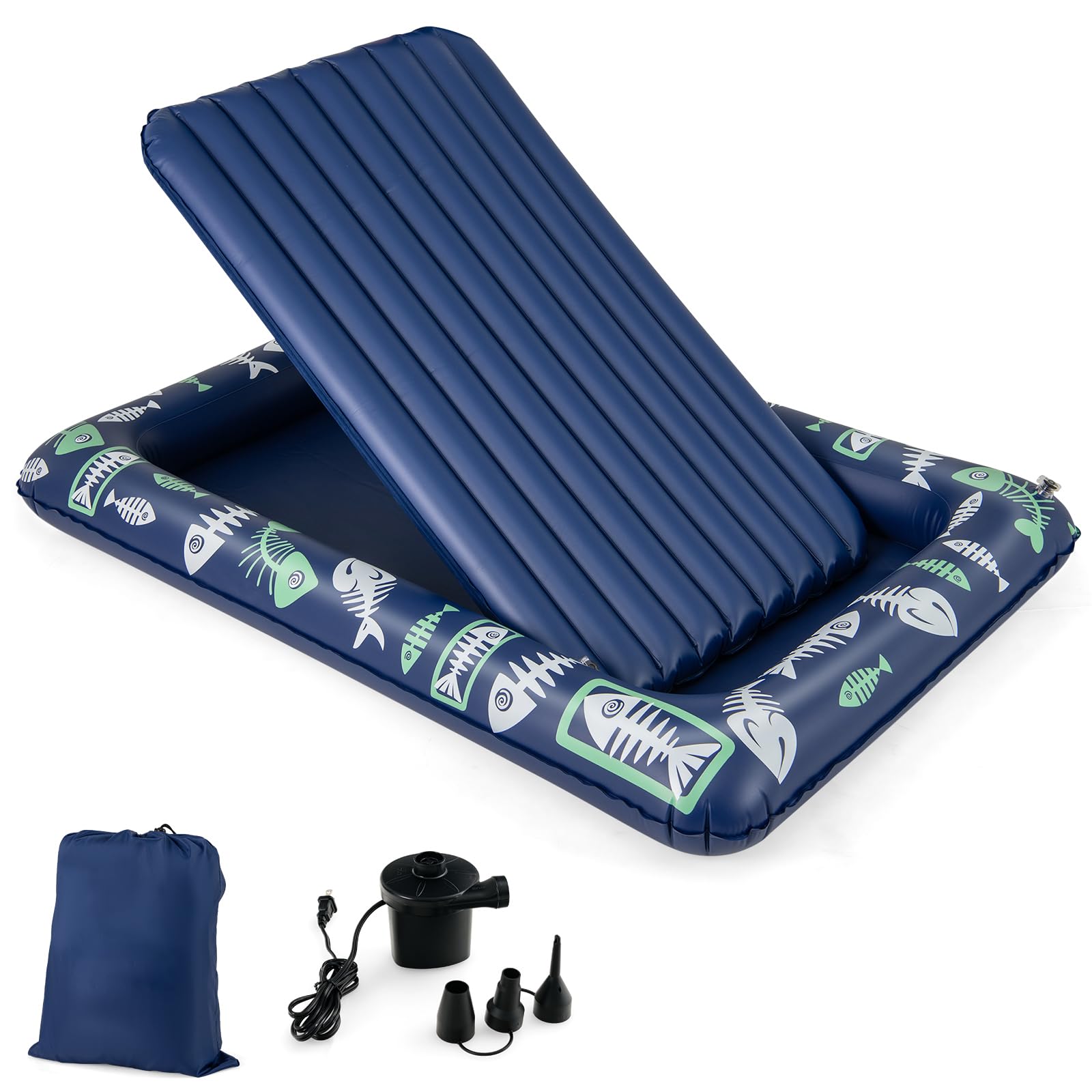 HOGEBABY Inflatable Toddler Travel Bed, Kids Air Mattress Set w/Electric Pump