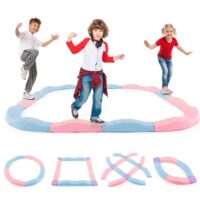 HOGEBABY Wavy Balance Beam for Kids, 20-Piece Colour Toddler Stepping Stones
