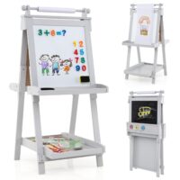 HOGEBABY Easel for Kids 3 in 1 Foldable Art Easel with Magnetic White Board