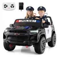 HOGEBABY 2-Seater Ride on Police Car 24V 4WD Licensed Chevrolet Kids Electric Vehicle