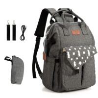 HOGEBABY Diaper Bag Backpack, Waterproof Stylish Multifunction Large Capacity Travel Back Pack,Gray