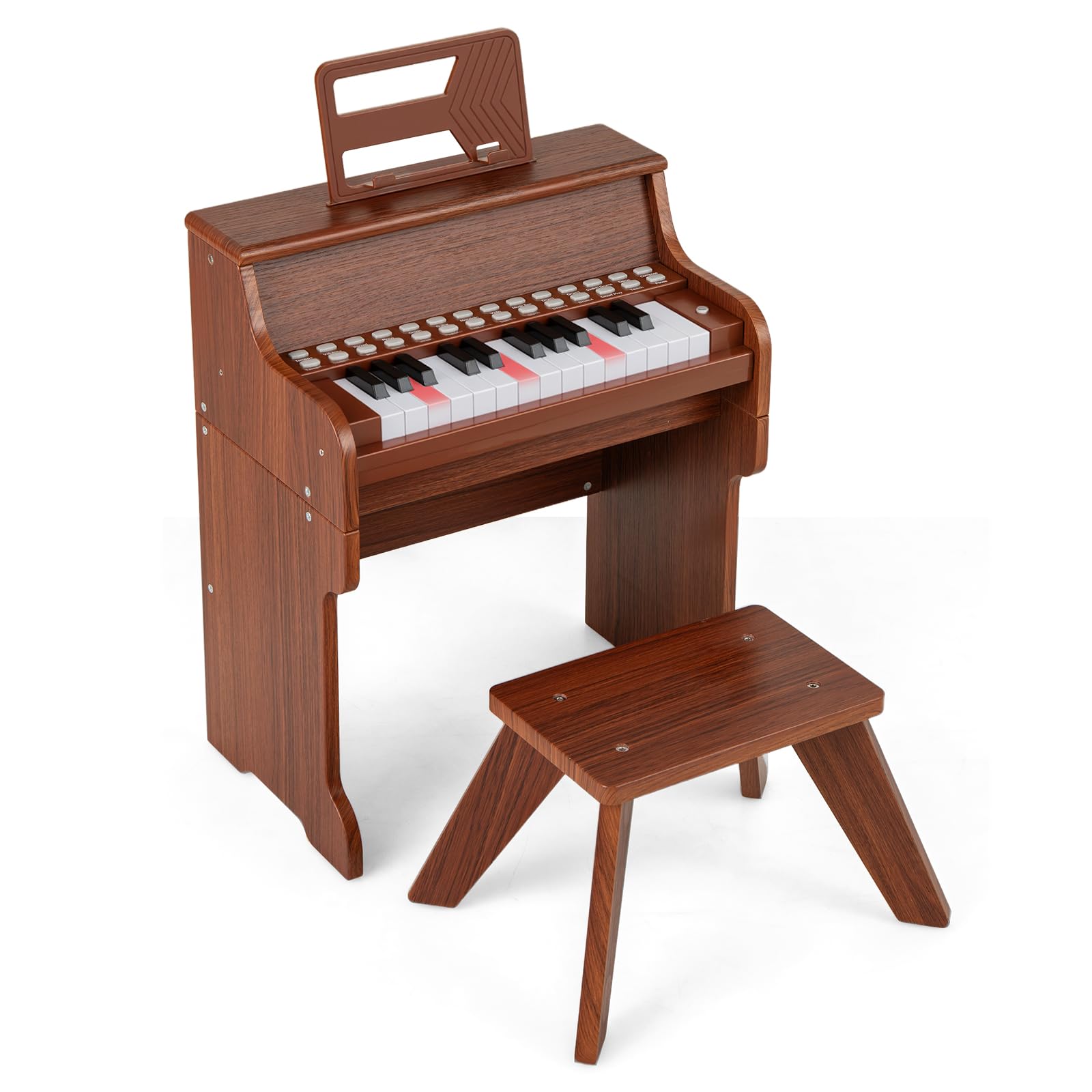 HOGEBABY 25 Keys Kids Piano Keyboard w/ Adjustable Speed & Volume