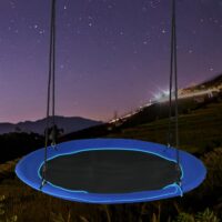 HOGEBABY 40" Flying Saucer Tree Swing with LED Lights for Kids Adults, Saucer Swing with Adjustable Multi-strand Hanging Ropes