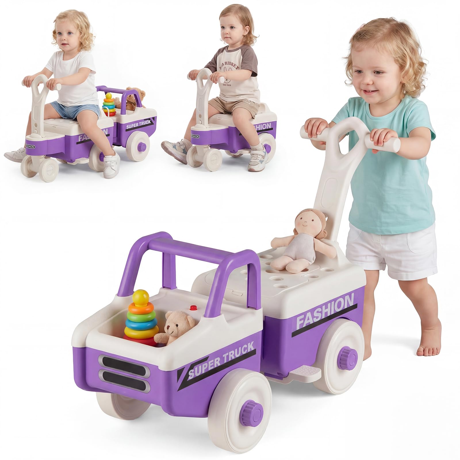 HOGEBABY 4-in-1 Ride On Push Car for Toddlers Indoor Outdoor Foot-to-Floor Sliding Car - Image 4