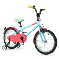 HOGEBABY Colorful Macarons Kids Bike,18 Inch Sporty Children's Bicycle with Training Wheels