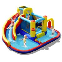 HOGEBABY Inflatable Water Slide, 7 in 1 Outdoor Kids Giant Water Bounce House Jumping Castle Combo