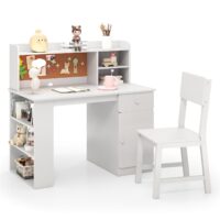 HOGEBABY Kids Desk and Chair Set Wood Student Desk Set