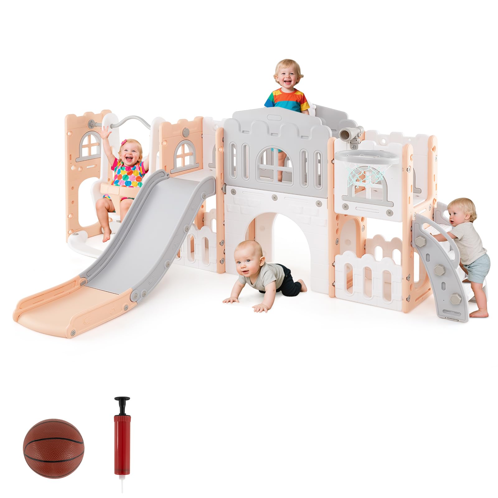 HOGEBABY 10 in 1 Toddler Swing and Slide Set