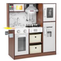 HOGEBABY Kids Kitchen Playset, Wooden Pretend Cooking Kitchen Toy, Toddler Play Kitchen, Gift for Boys & Girls