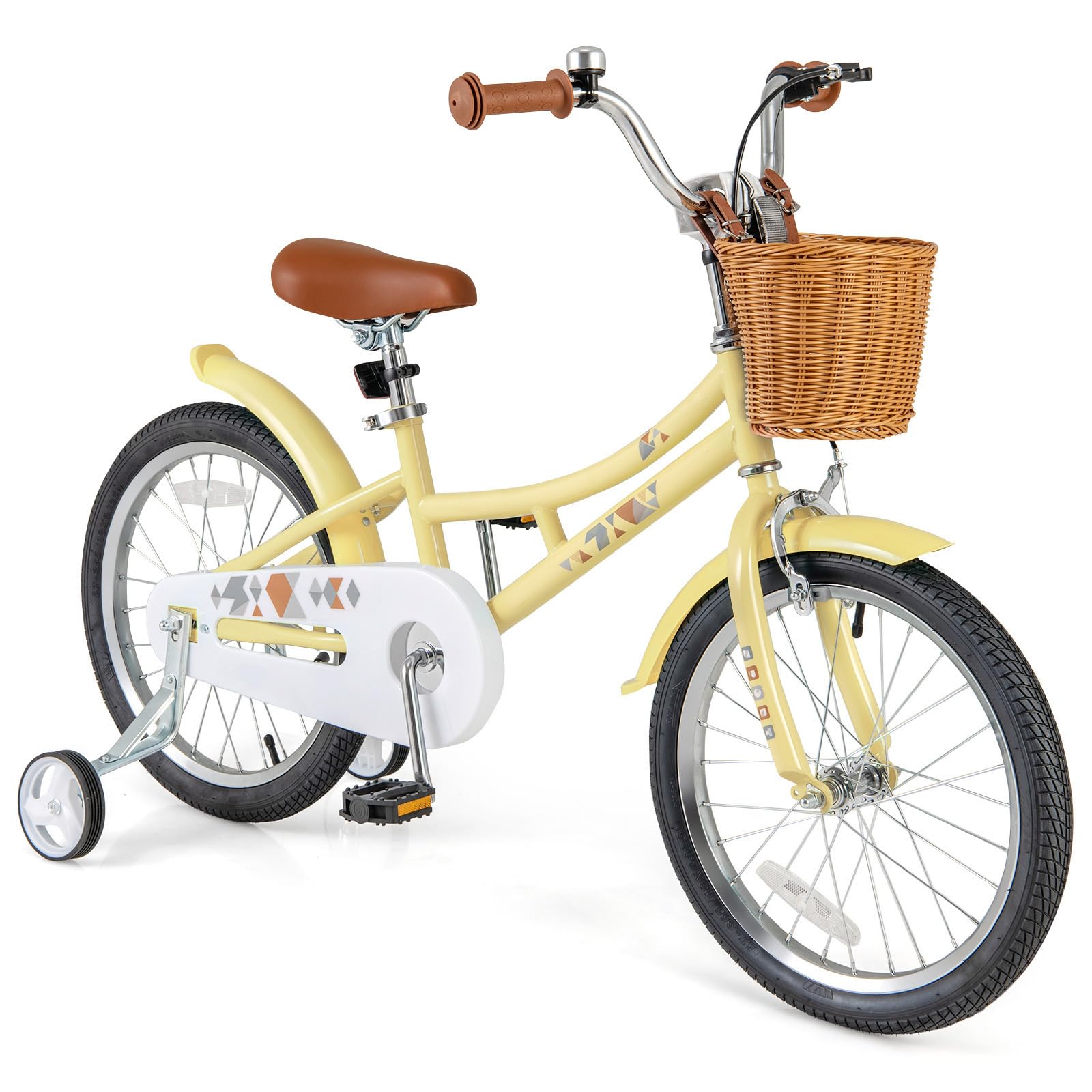HOGEBABY Kids Bike, 18 Inch Retro Child Bike for 3-8 Years Old w/Adjustable Height