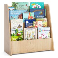 HOGEBABY 4-Tier Kids Bookshelf, Front Facing Children Bookcase with Deep Compartments