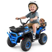 HOGEBABY 24V Kids ATV Four Wheeler Quad Electric Vehicle with LED Lights