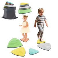 HOGEBABY Stepping Stones for Kids Set of 6 Non-Slip Toddler Balance Stones