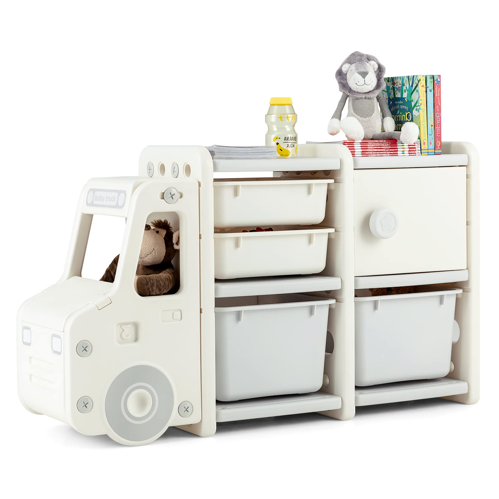HOGEBABY Toy Organizers and Storage, Kids Toy Chest, Multipurpose Bookcase Shelf to Organize Toy