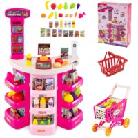 HOGEBABY Grocery Store Playset Grocery Store Pretend Play w/ Shopping Cart