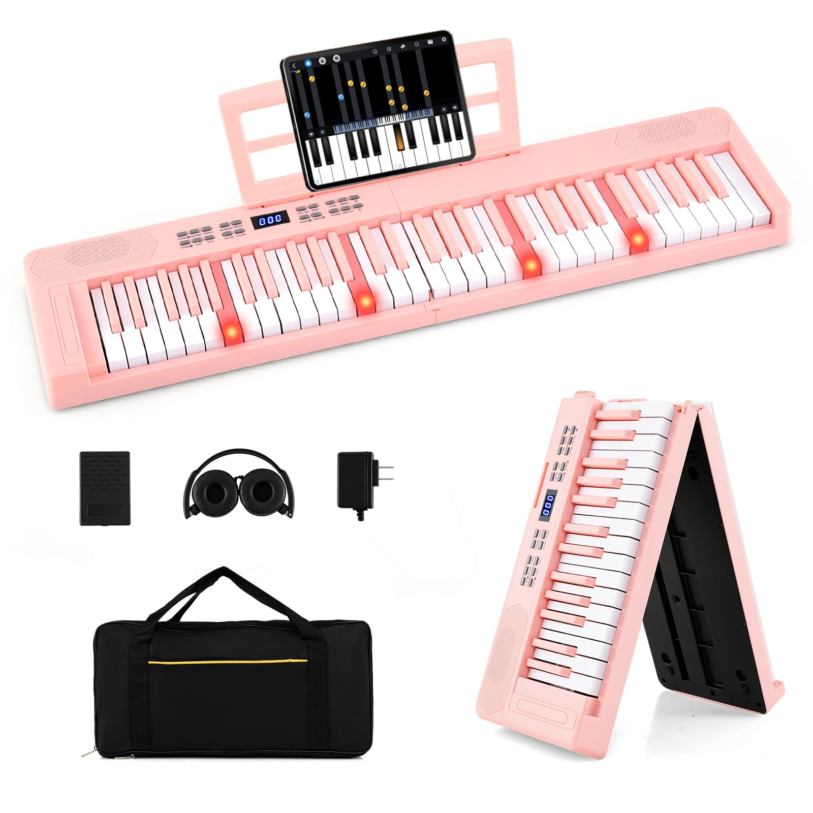 HOGEBABY 61 Key Folding Piano Keyboard Electric Digital Piano Keyboard - Image 12