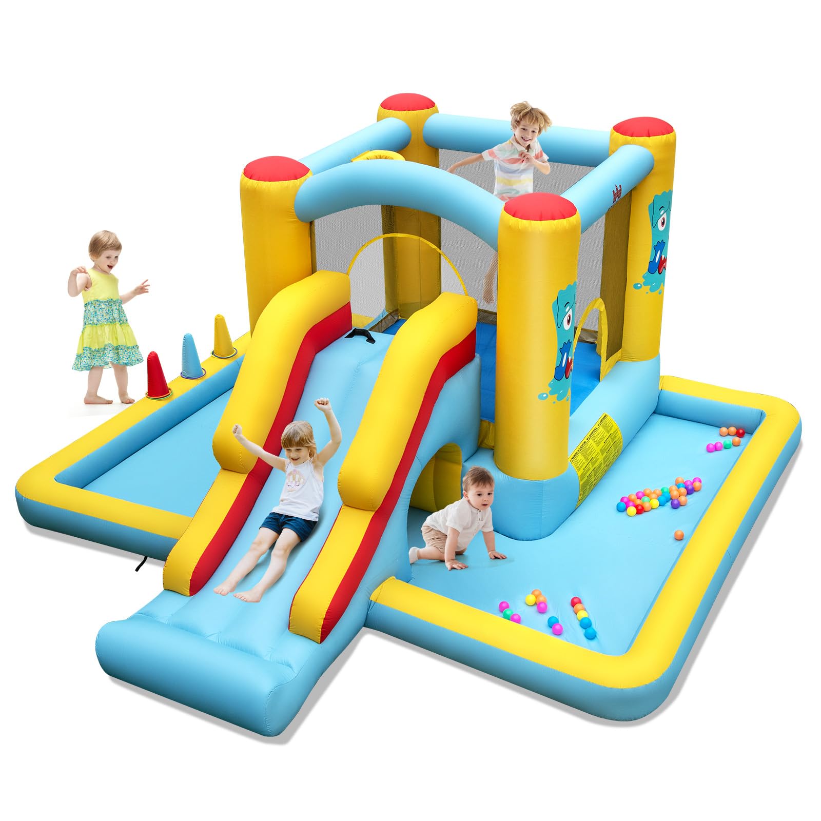 HOGEBABY Inflatable Bounce House with Ball Pit, Long Slide & Tunnel Bouncy House for Kids - Image 11