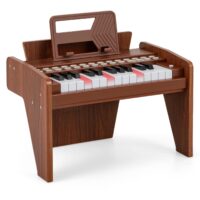 HOGEBABY 25 Keys Kids Piano Keyboard w/ Adjustable Speed & Volume Teaching Mode Removable Music Stand
