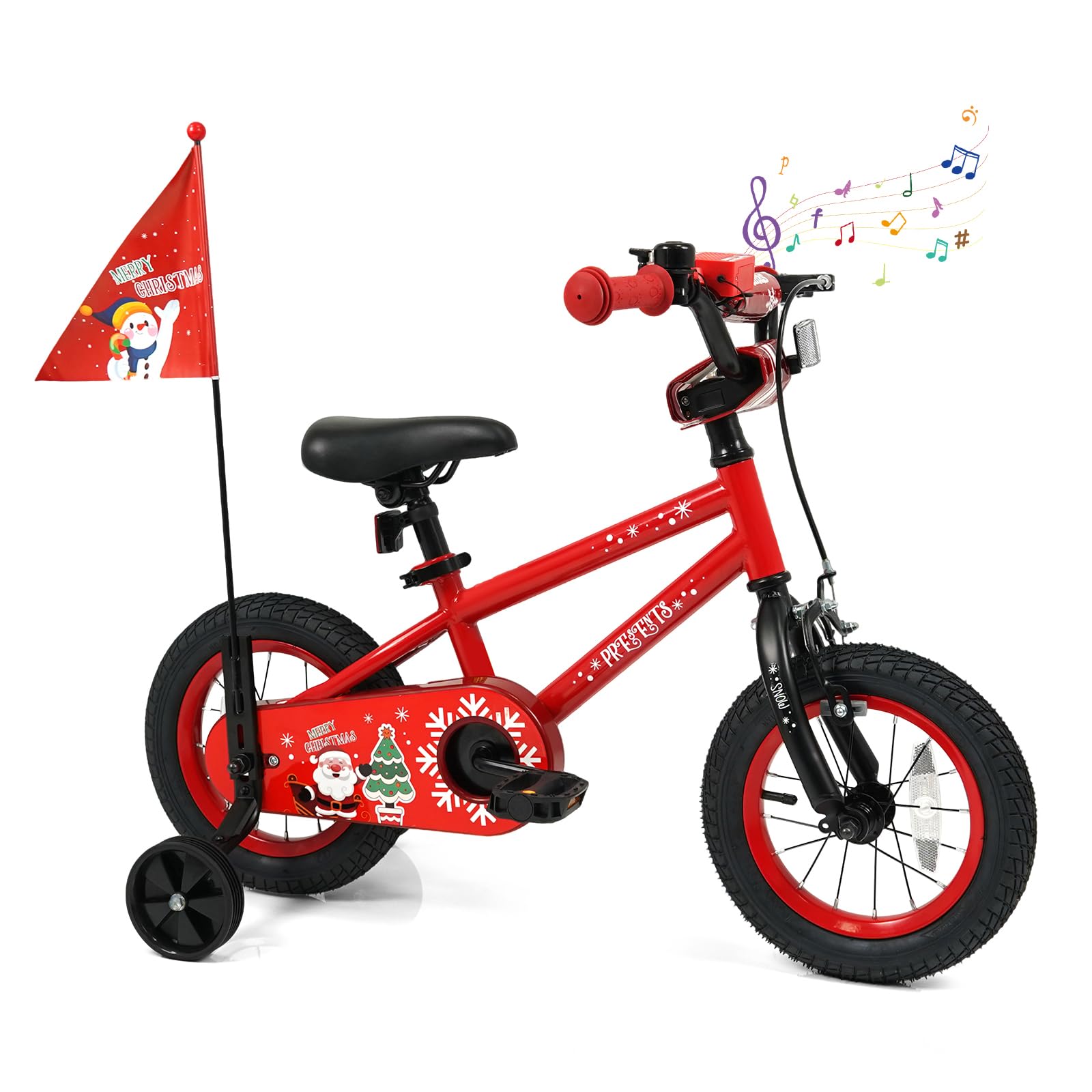 HOGEBABY Kids Bike Christmas Music Bicycle 12 14 16 18 Inches for 3-8 Years