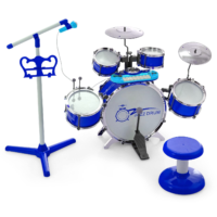 HOGEBABY Kids Drum Keyboard Set with Stool & Microphone Stand, Jazz Drum Set with Cymbal