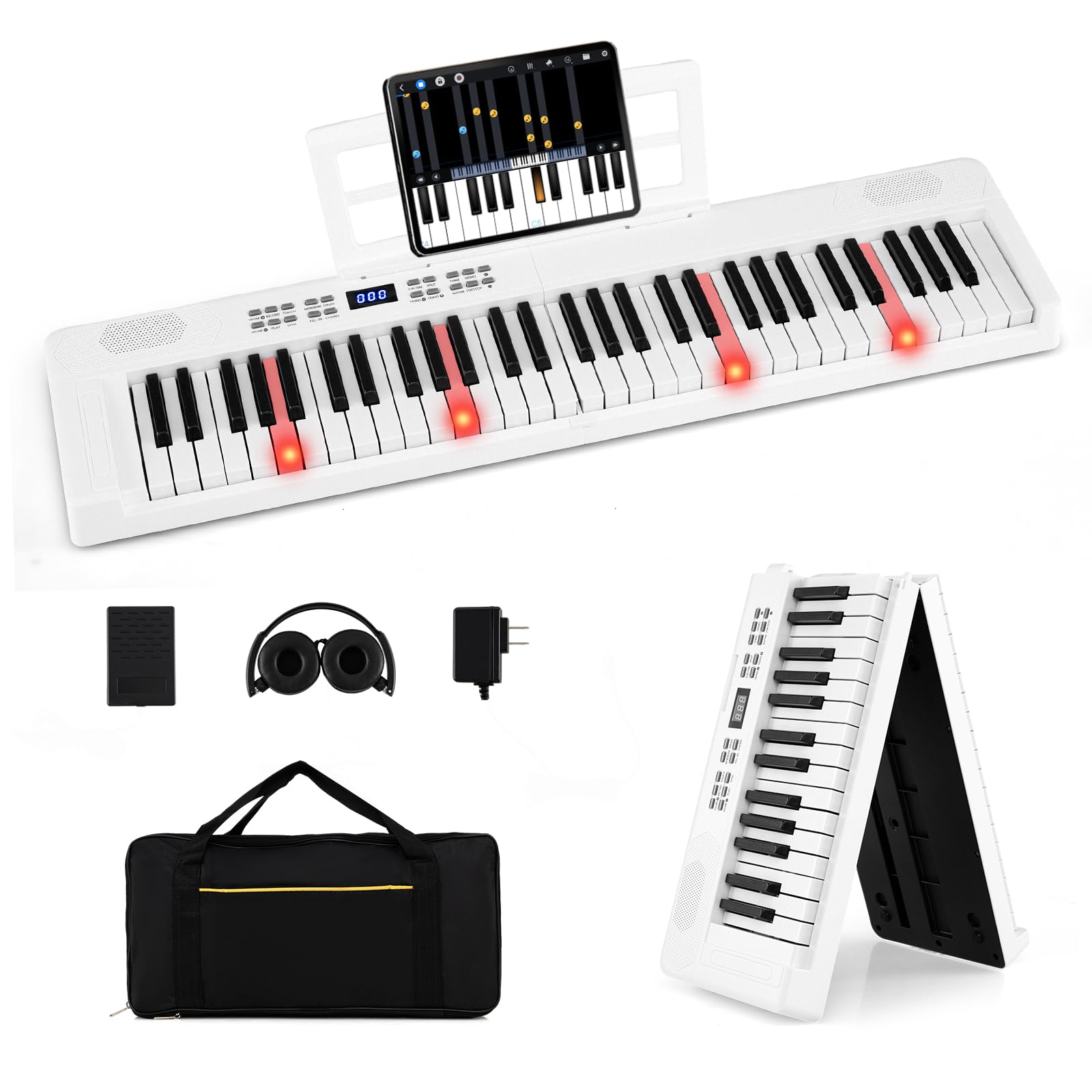 HOGEBABY 61 Key Folding Piano Keyboard Electric Digital Piano Keyboard - Image 4