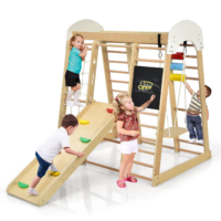 HOGEBABY 8-in-1 Climbing Toys for Toddlers, Kids Indoor Playground Jungle Gym with Slide
