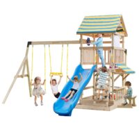 HOGEBABY Wooden Swing Set for Backyard