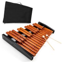 HOGEBABY Portable 25-Note Xylophone, Wood Xylophone Kit with 2 Mallets & Convenient Carrying Bag