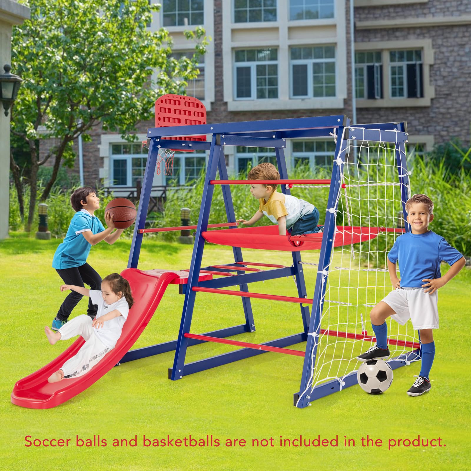 HOGEBABY 7 in 1 Climbing Toys for Toddlers, Indoor Outdoor Kids Gym for Exercise w/Climbing Net - Image 2
