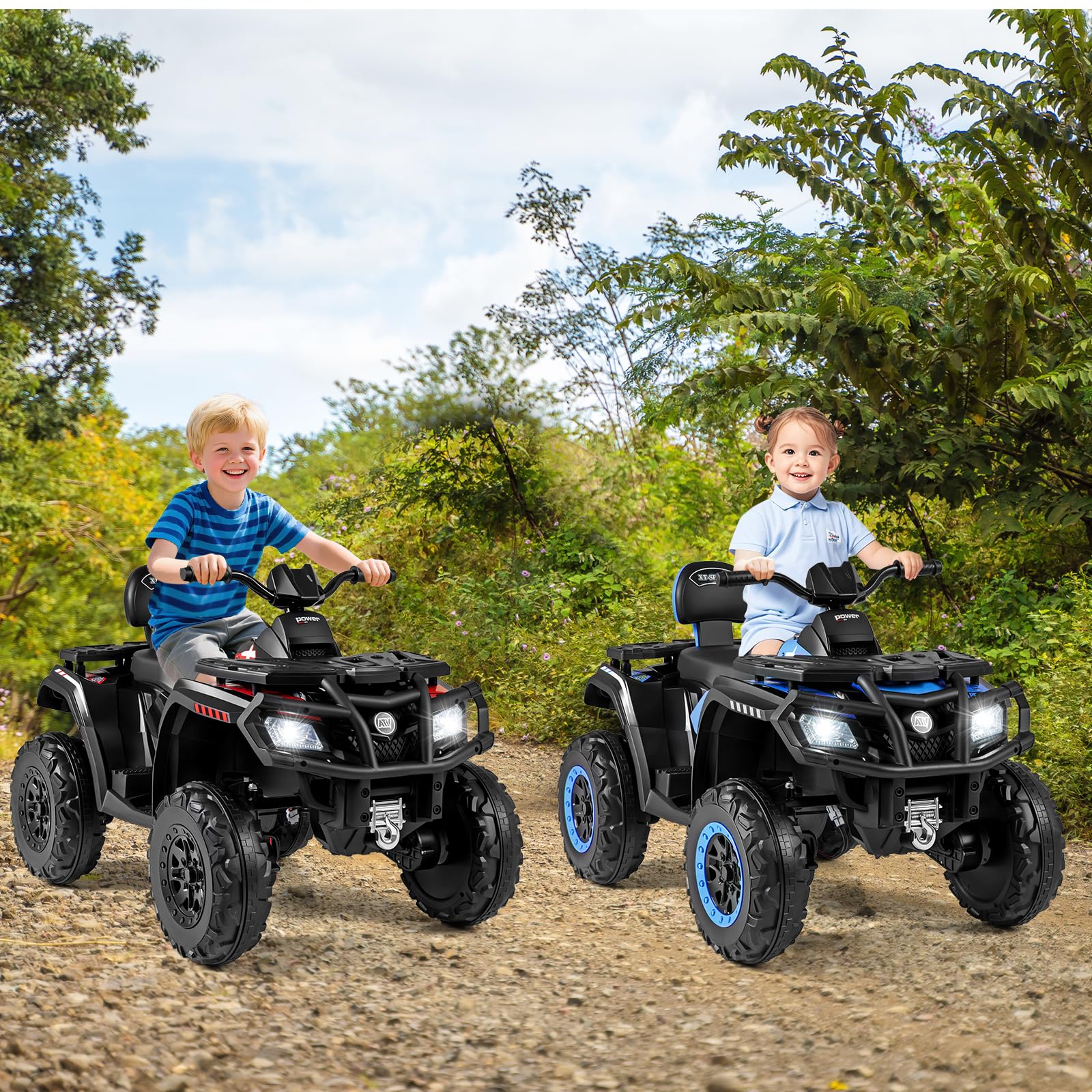 HOGEBABY 2-Seater Kids ATV 24V Four Wheeler Quad Electric Vehicle w/ 4 Motors - Image 2