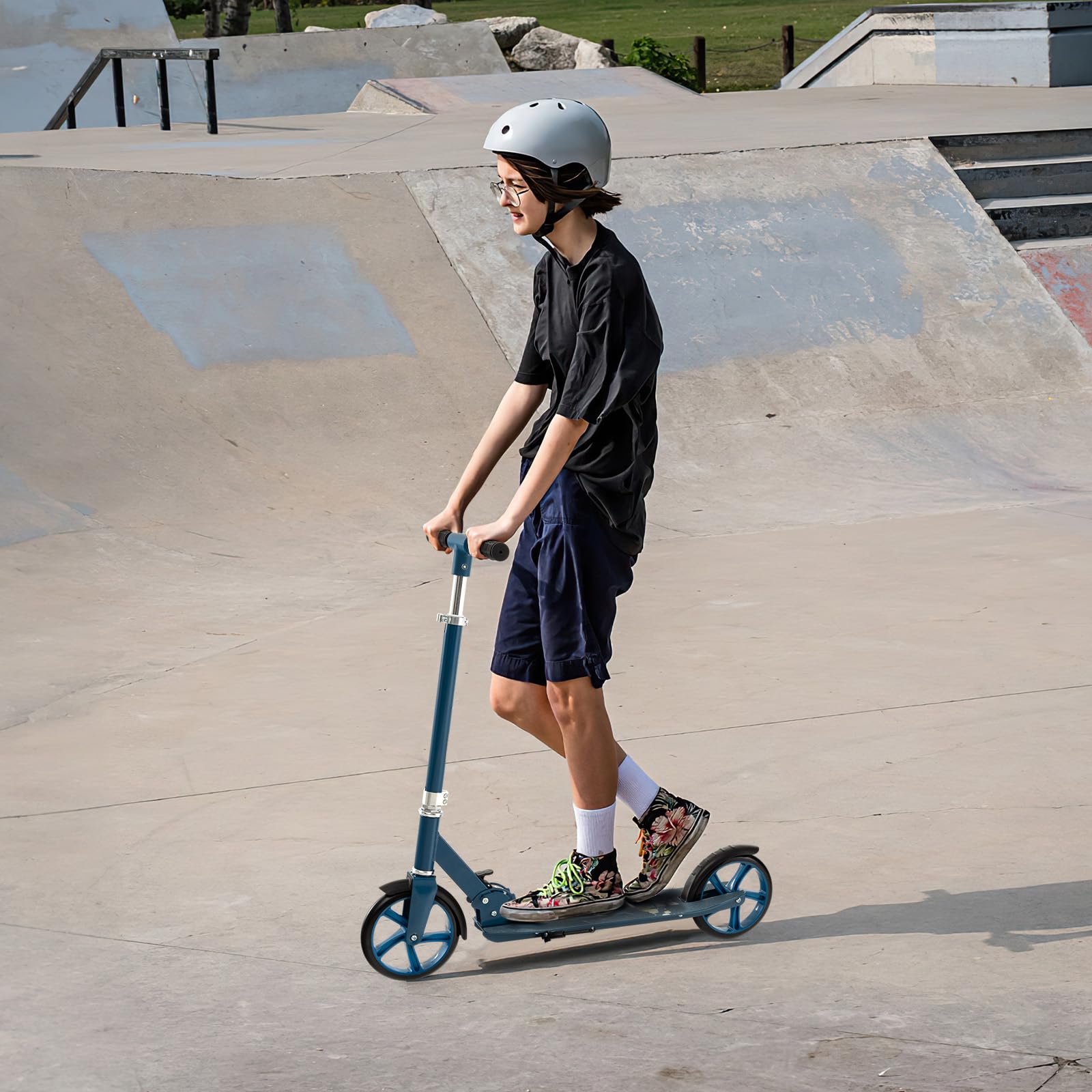 HOGEBABY Kick Scooter for Kids Ages 8+, Foldable Kids & Adults Scooter with 8-inch Big Wheels - Image 2