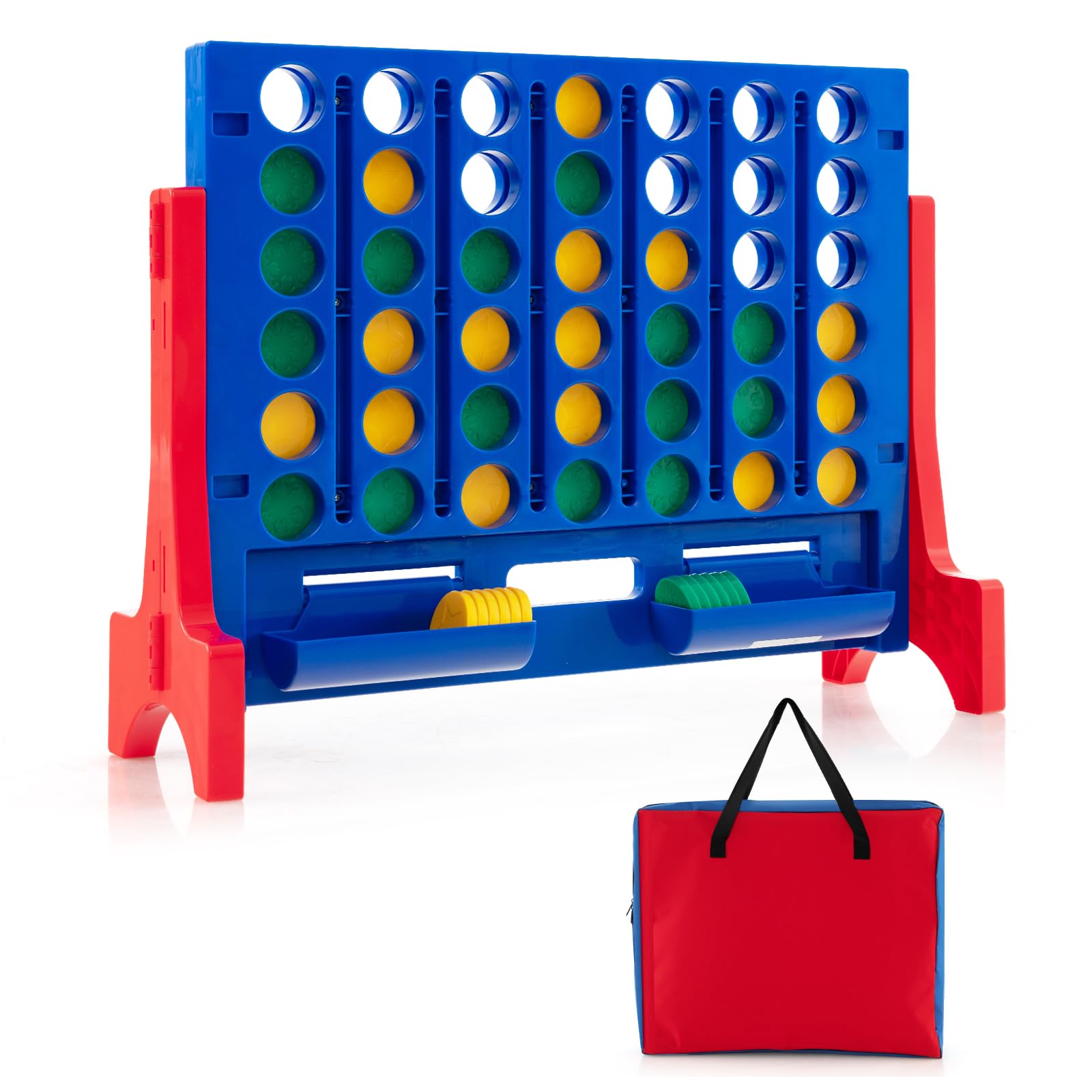 HOGEBABY Giant 4 in a Row Connect Game, 2-in-1 Jumbo 4-to-Score Game Set with Carrying Bag, Fun Family Party Game - Image 5
