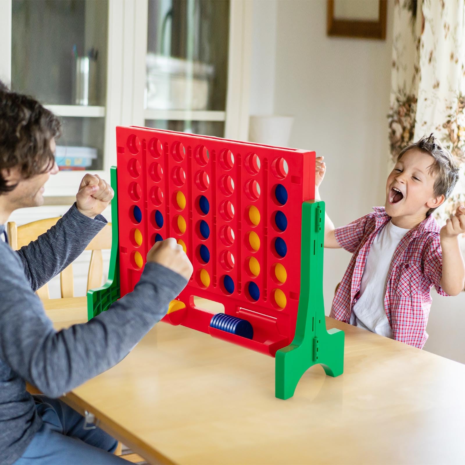 HOGEBABY Giant 4 in a Row Connect Game, 2-in-1 Jumbo 4-to-Score Game Set with Carrying Bag, Fun Family Party Game - Image 2