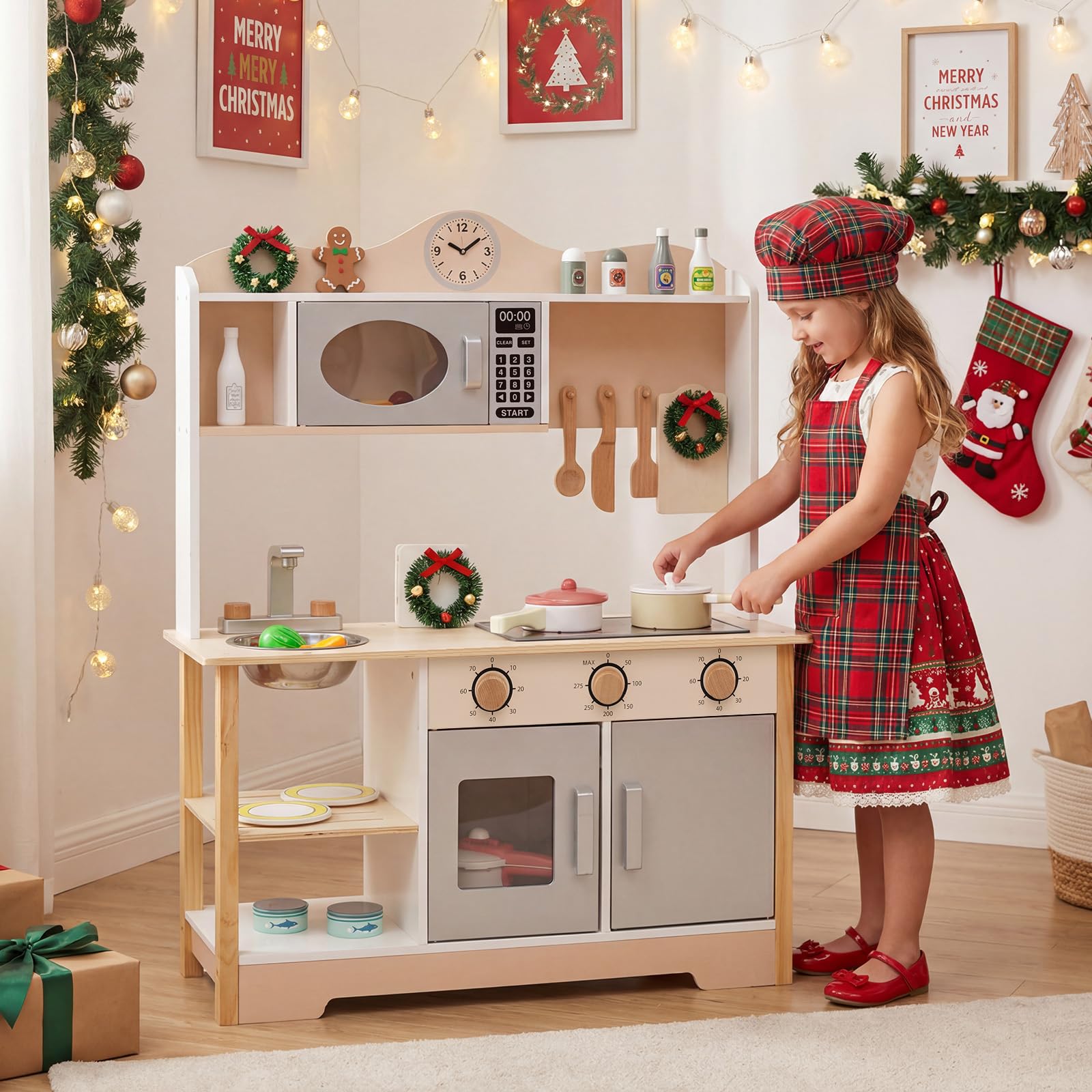 HOGEBABY Wooden Toy Kitchen Playset - Image 2