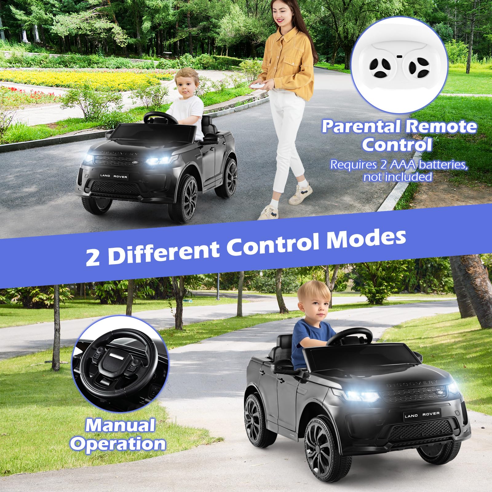 HOGEBABY 12V Kids Ride On Car, Licensed Land Rover Electric Vehicle w/Remote Control - Image 4