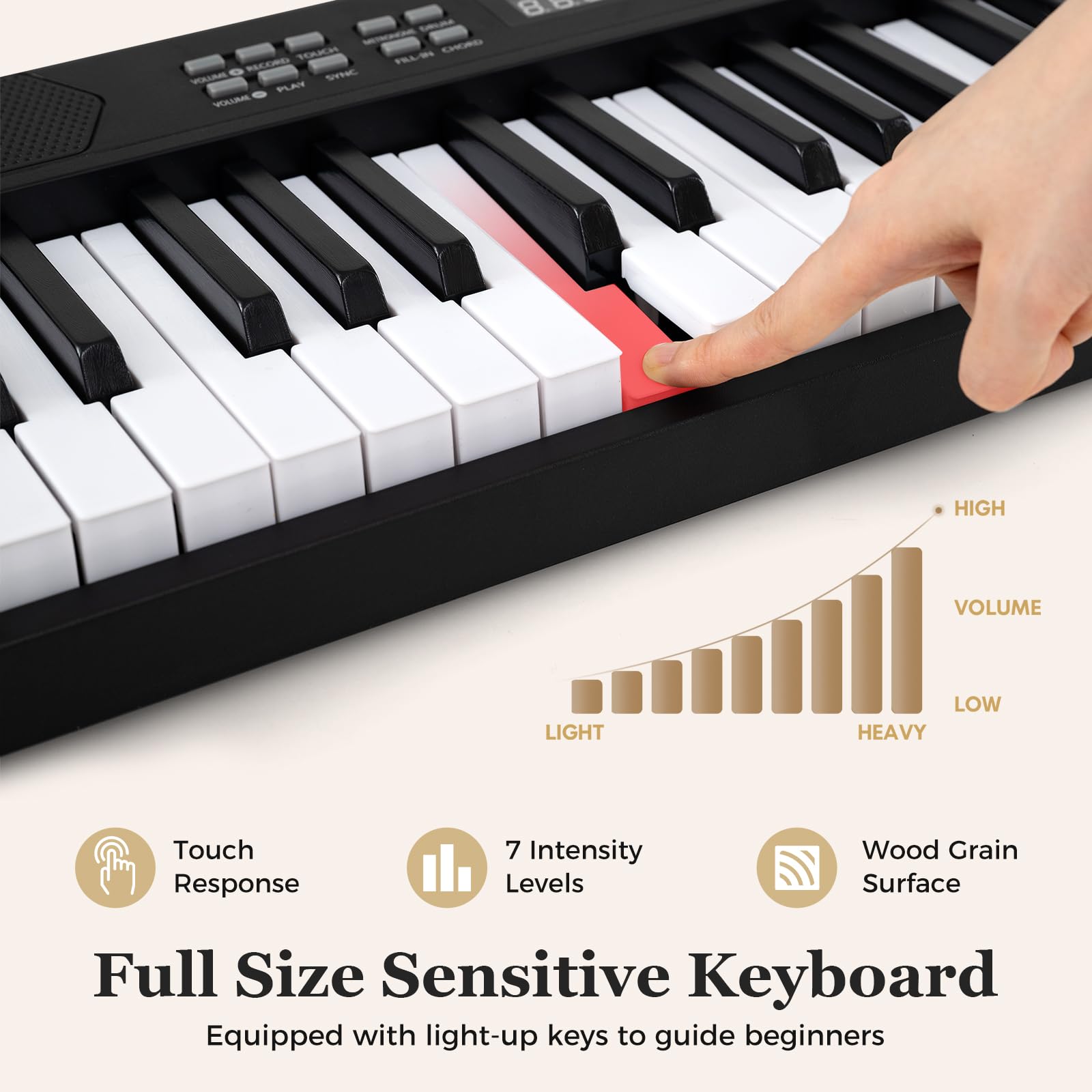 HOGEBABY 61 Key Folding Piano Keyboard Electric Digital Piano Keyboard - Image 3