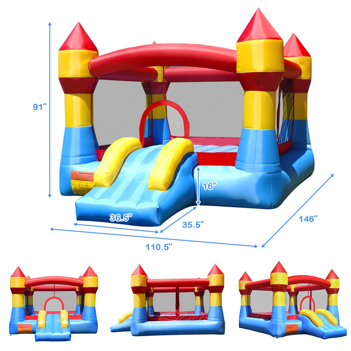 HOGEBABY Inflatable Bounce House, Jumper Castle with Slide, Mesh Walls, Party Bouncy House - Image 14