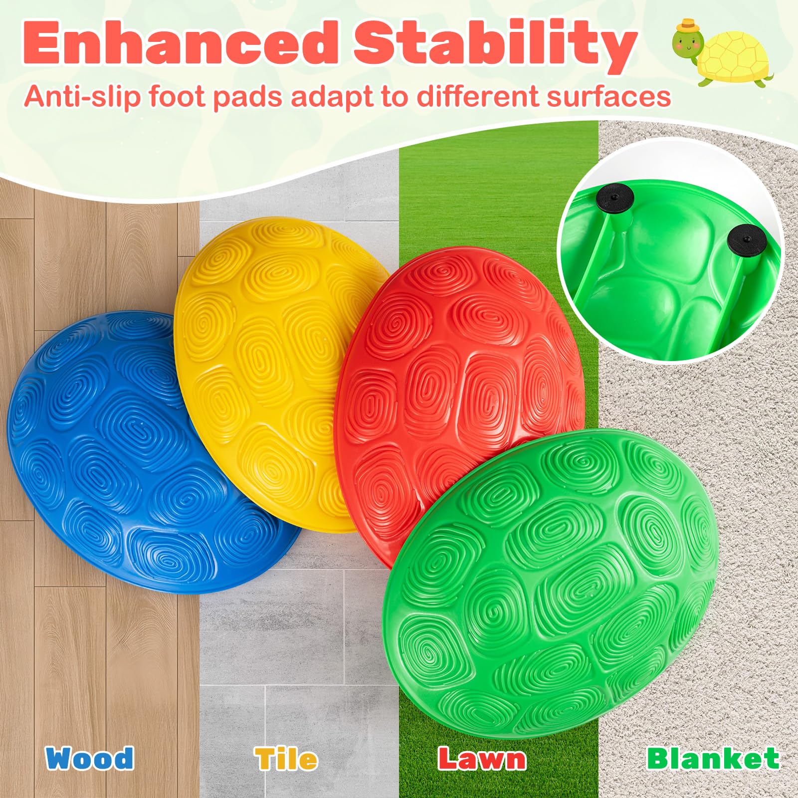 HOGEBABY Stepping Stones for Kids 8 PCS Non-Slip Toddler Stepping Stones Balance Sensory Toys - Image 4