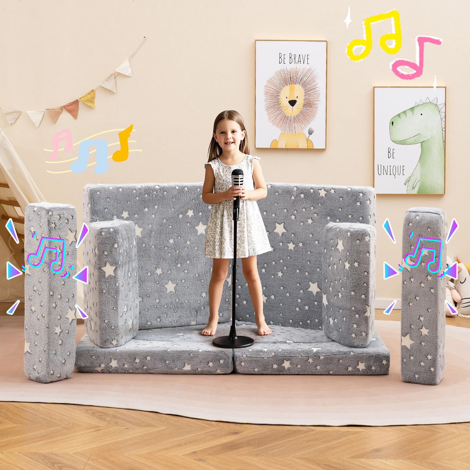 HOGEBABY 10 Pcs Modular Kids Play Couch - Image 4
