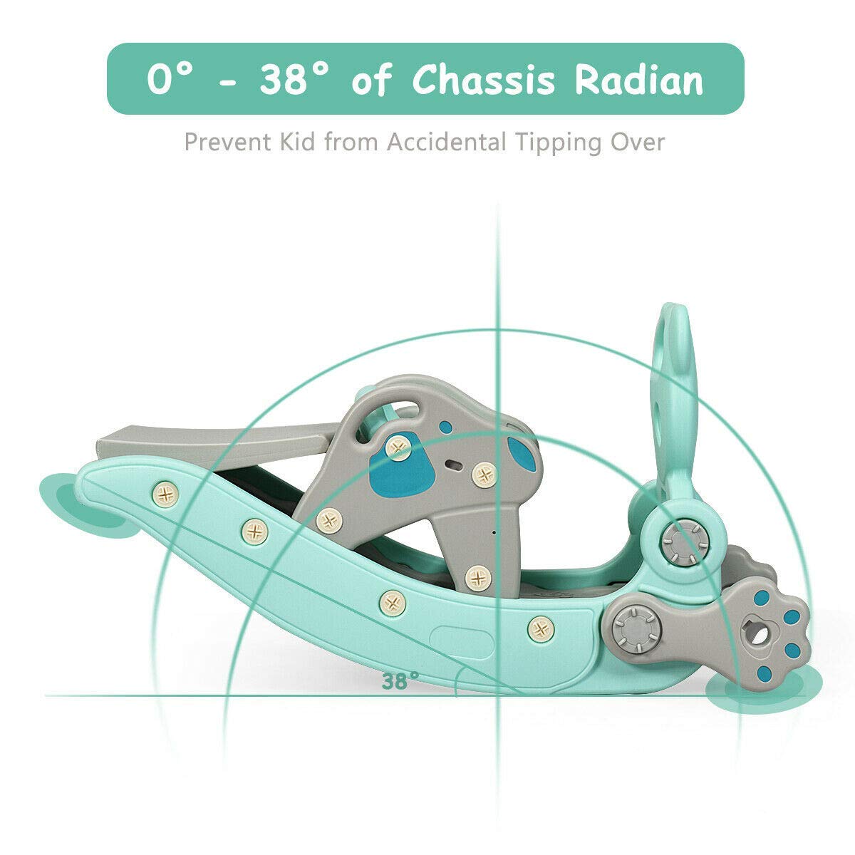 HOGEBABY 5 in 1 Toddler Slide Rocking Toy, Slide for Kids with Detachable Stool - Image 11