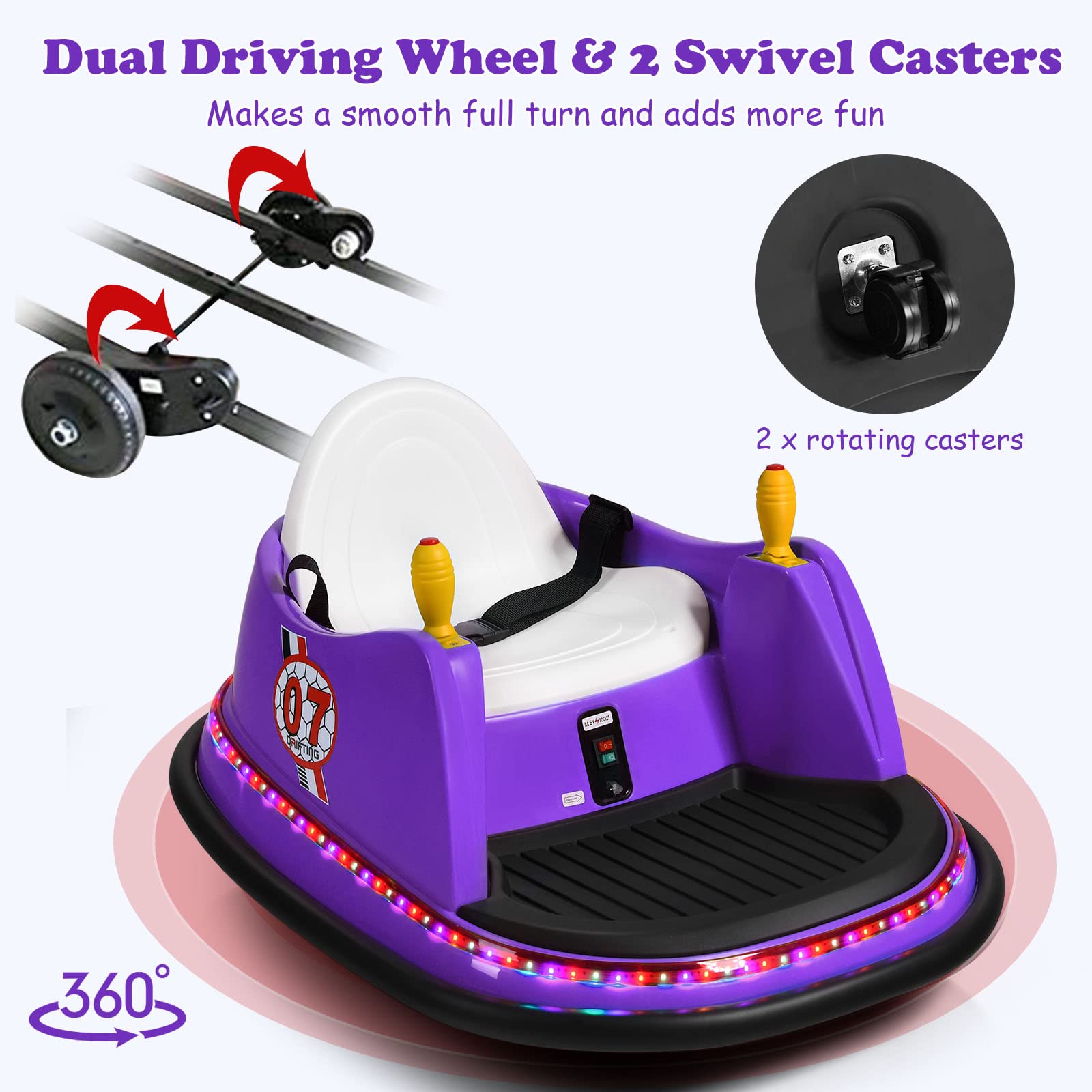 HOGEBABY Bumper Car for Kids, 6V Battery Powered Electric Vehicle - Image 6