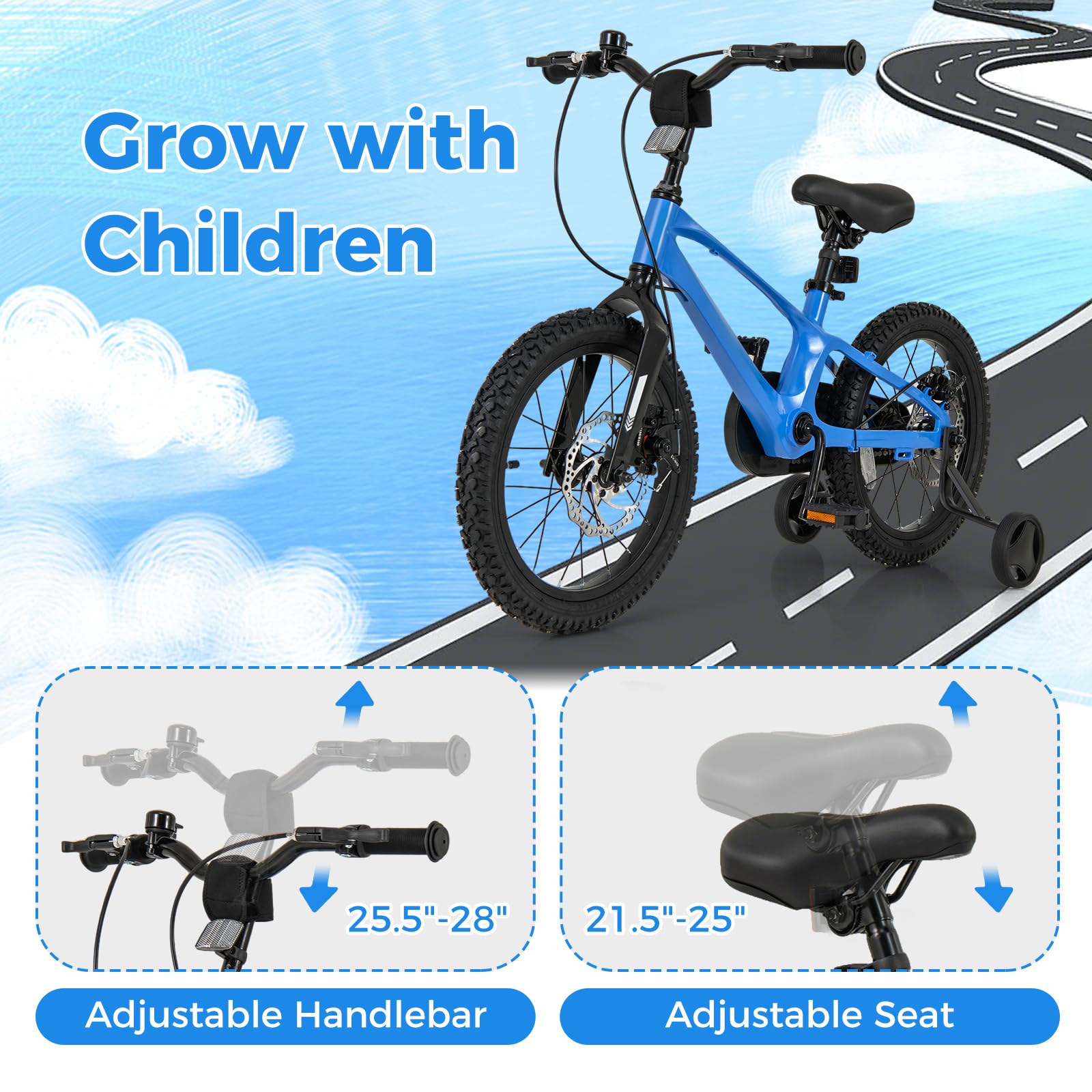HOGEBABY Kids Bike, 16 Lightweight Alloy Sporty Bicycle with Dual Disc Brakes - Image 4
