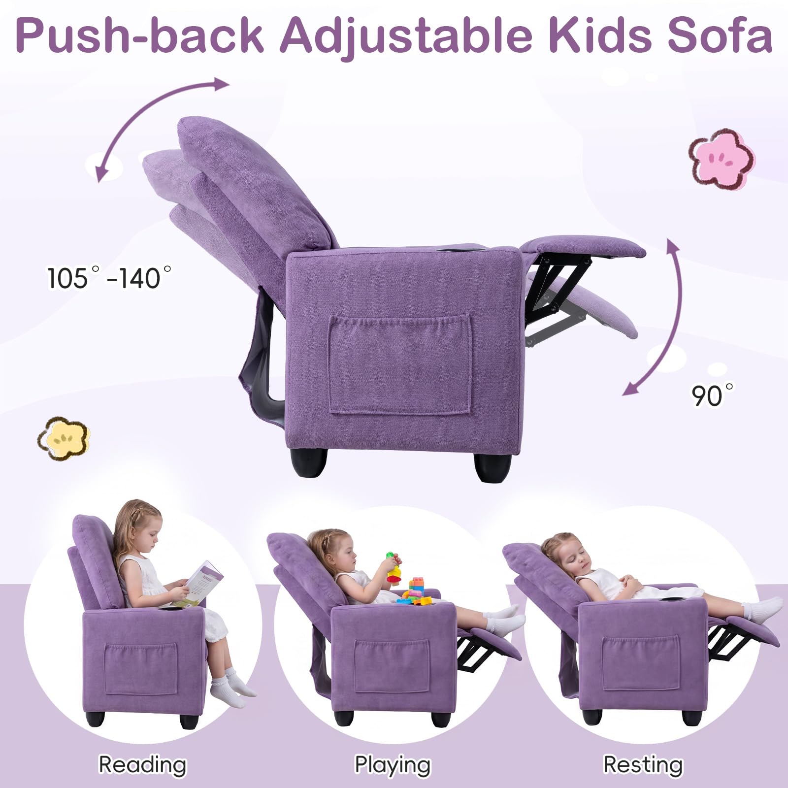HOGEBABY Kids Recliner Chair Ergonomic Baby Child Furniture Sofa - Image 5