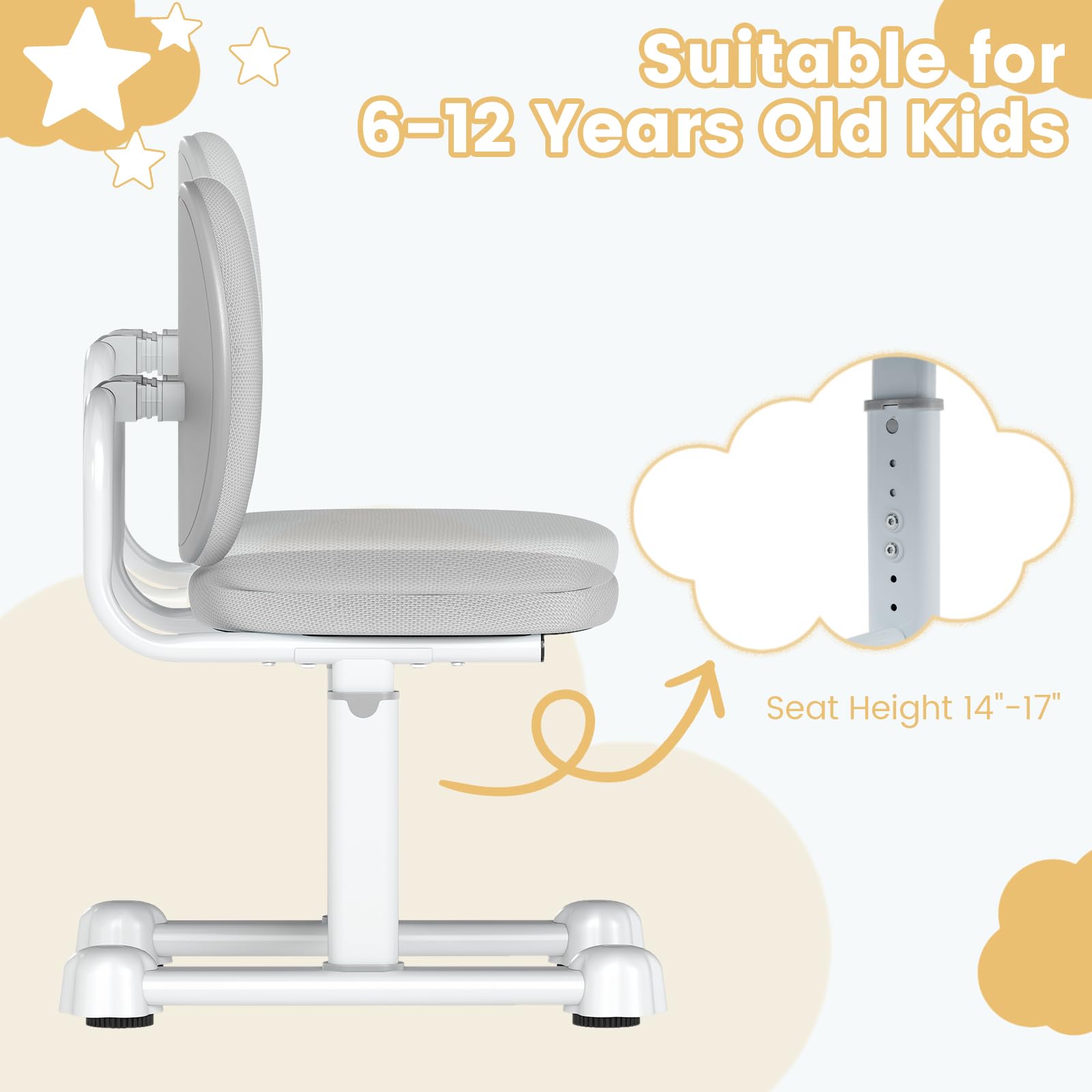 HOGEBABY Kids Desk Chair Ergonomic Student Study Chair - Image 5