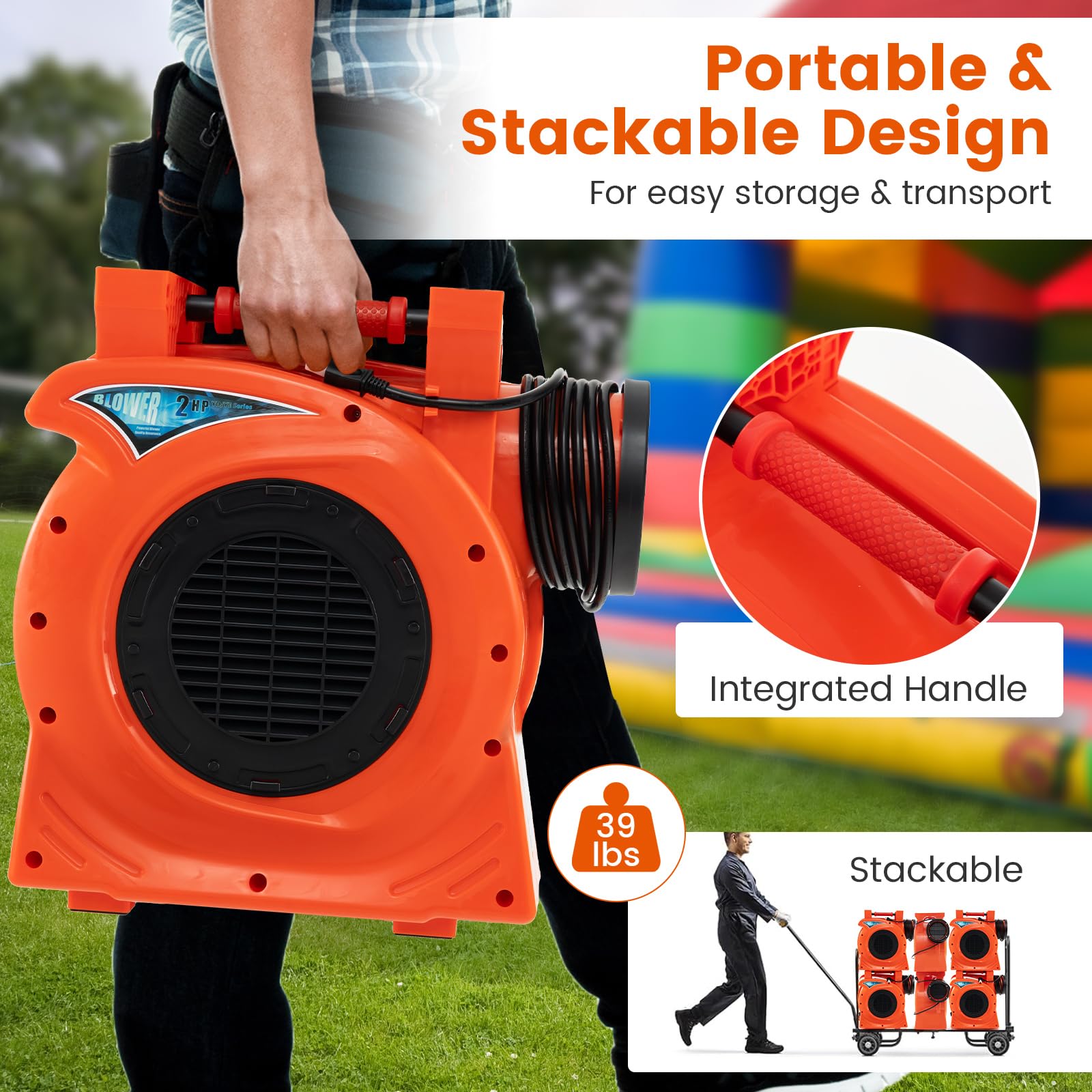 HOGEBABY Commercial Air Blower, 2HP/1500W Bounce House Blower - Image 6