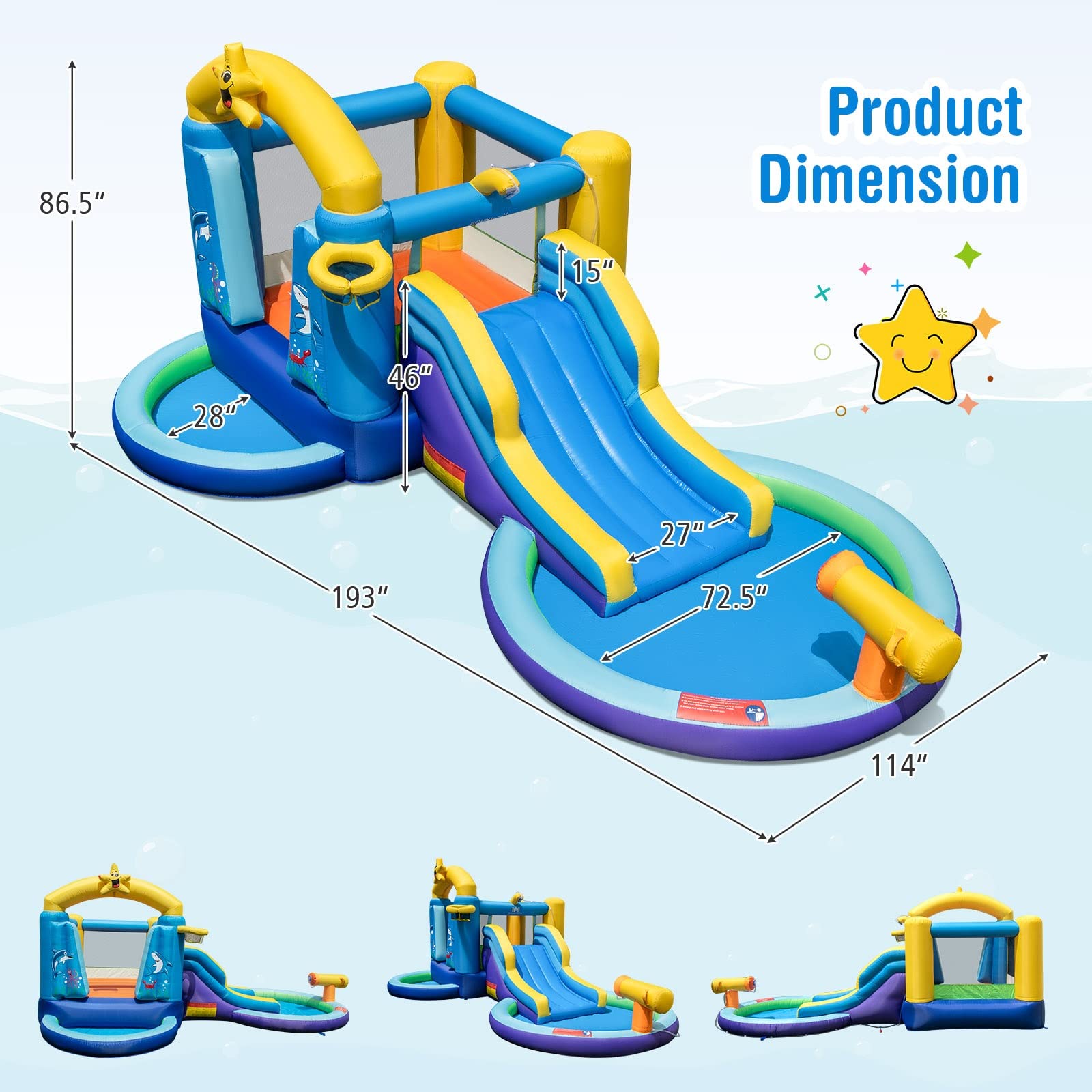 HOGEBABY Inflatable Bounce House with Ball Pit & Waterslide, Bouncy House for Kids 5-12 Indoor Outdoor Party Family with 680w Blower - Image 5