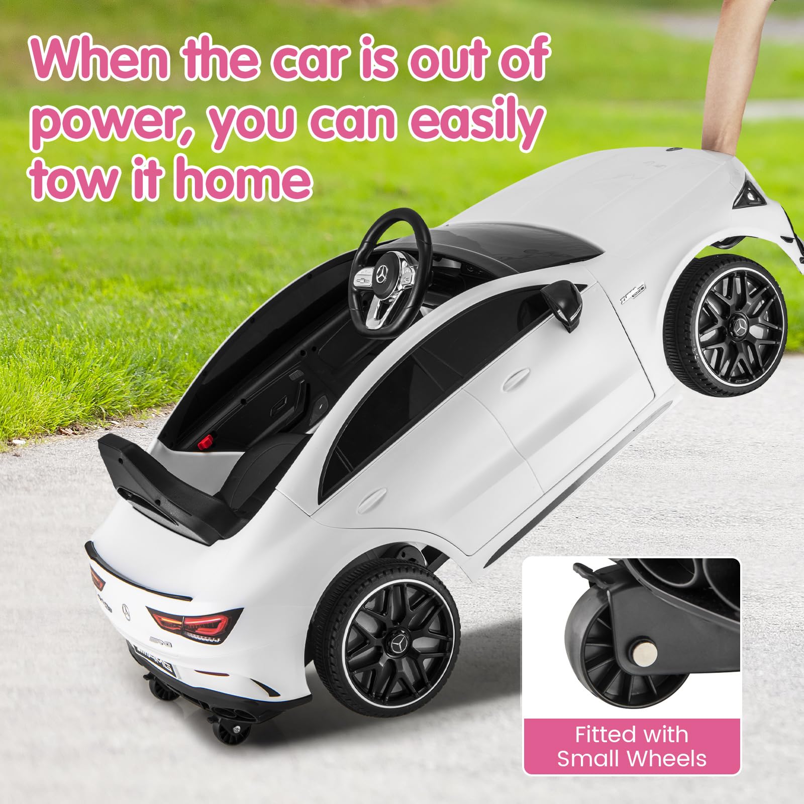 HOGEBABY Ride on Car, 12V Licensed Mercedes-Benz Kids Electric Vehicles with Parent Remote - Image 5