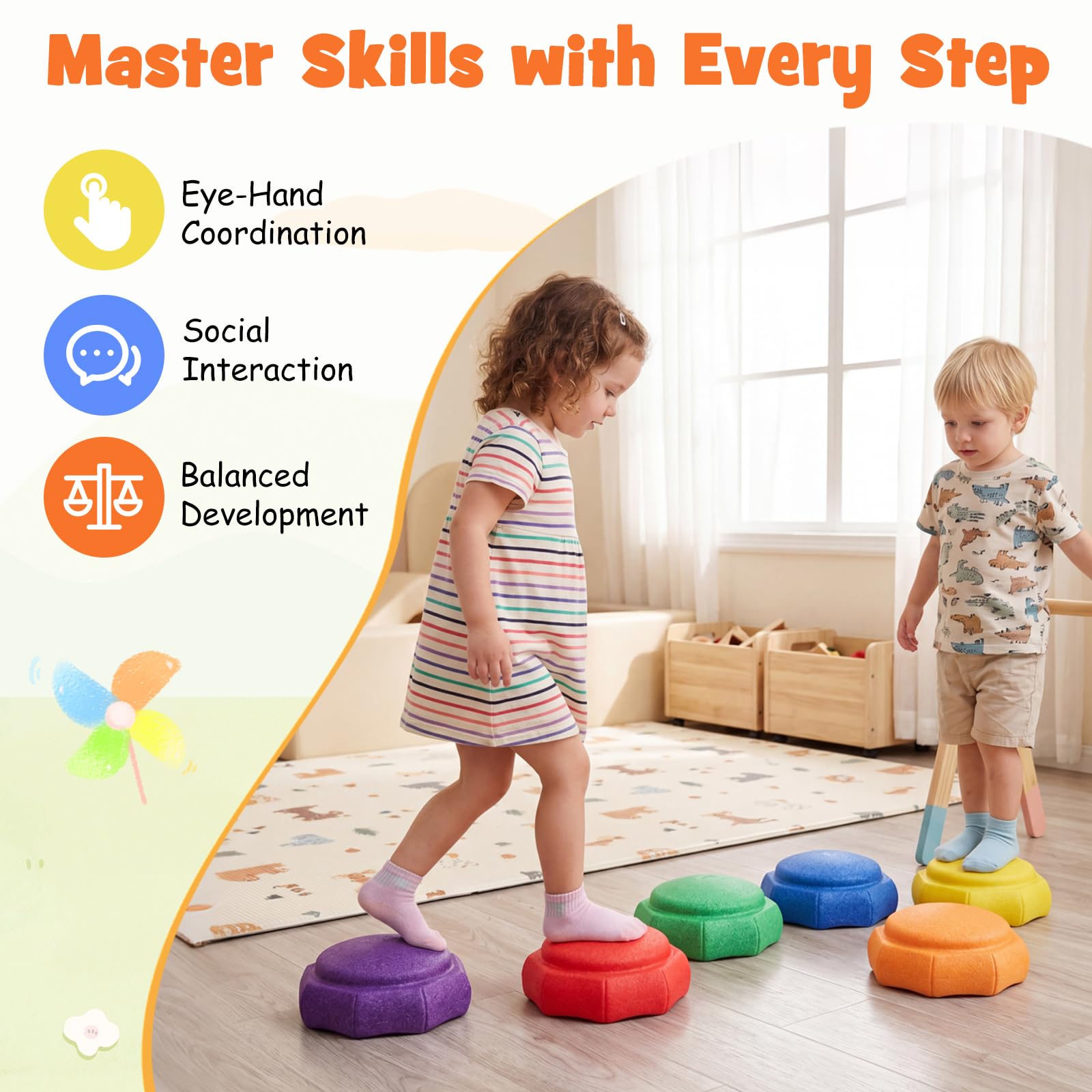 HOGEBABY 6 Pcs Stepping Stones for Kids - Image 5