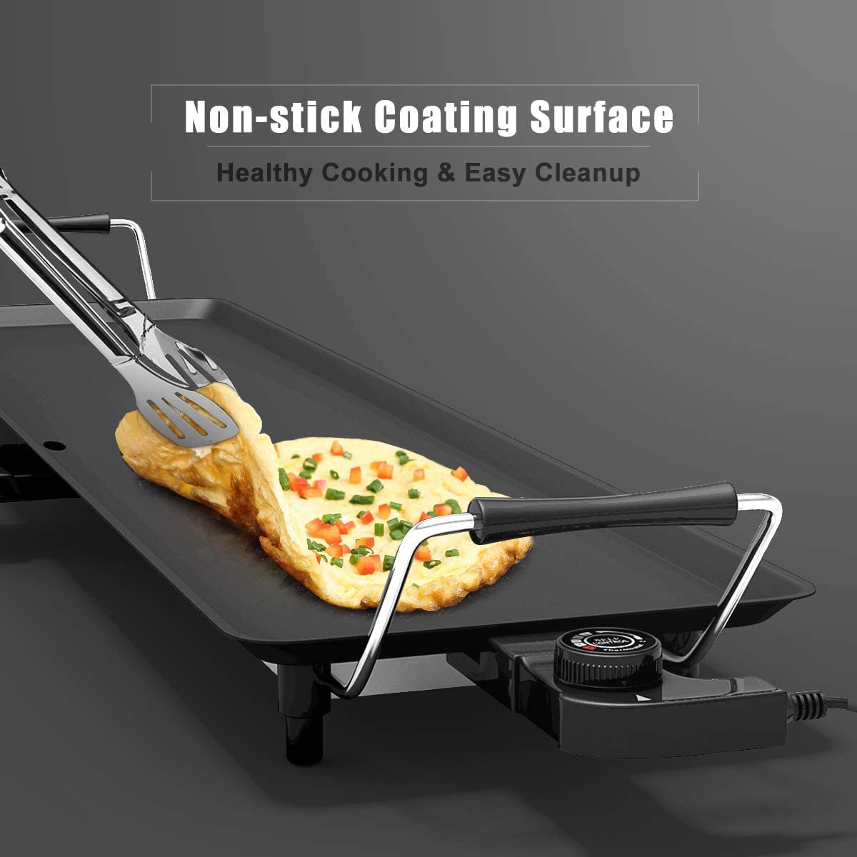 HOGEBABY 35" Electric Griddle Teppanyaki Grill, Nonstick Extra Large Cooking Plate for Pancake Barbecue - Image 4