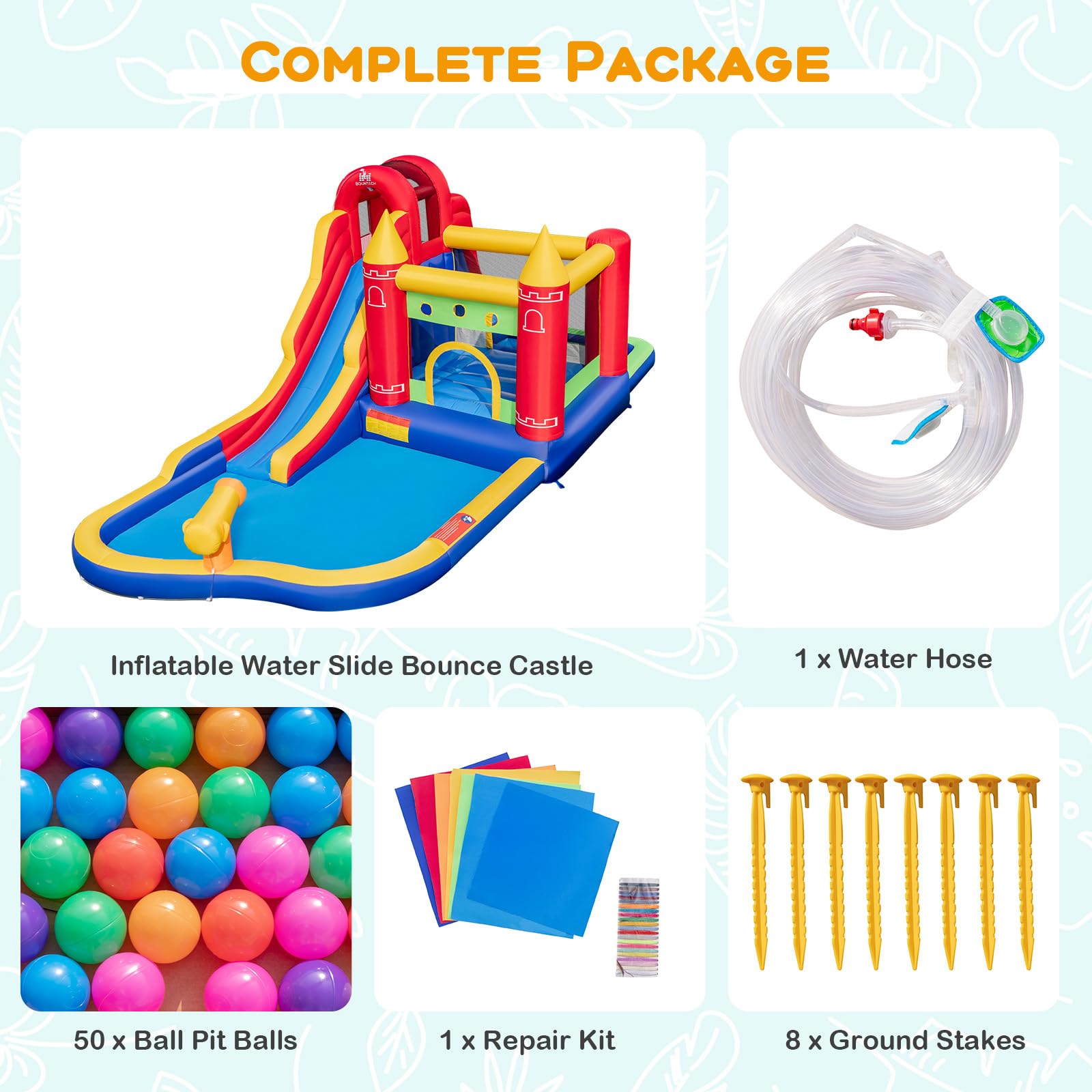 HOGEBABY Inflatable Water Slide, 9 in 1 Bounce House Water Slide Combo, Blow up Bouncy Castle Water Slides - Image 6